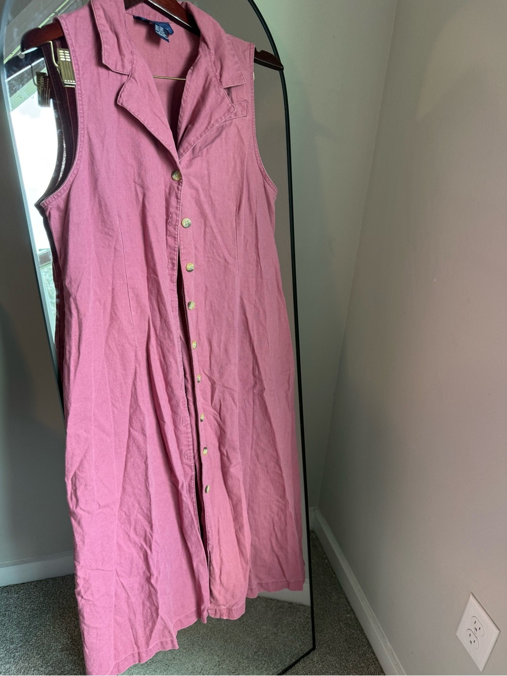 Vintage Original Ty Wear Jumper Shirt Dress Size 14P linen cotton
